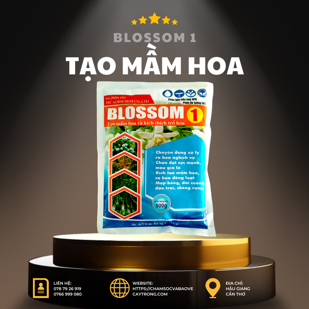 Blossom 1 (500gr) - Xử Lý Ra Hoa Nghịch Mùa, Kích Trổ Bông Đồng Loạt, Phá Miên Trạng Bông, Tạo Mầm Hoa Cực Mạnh