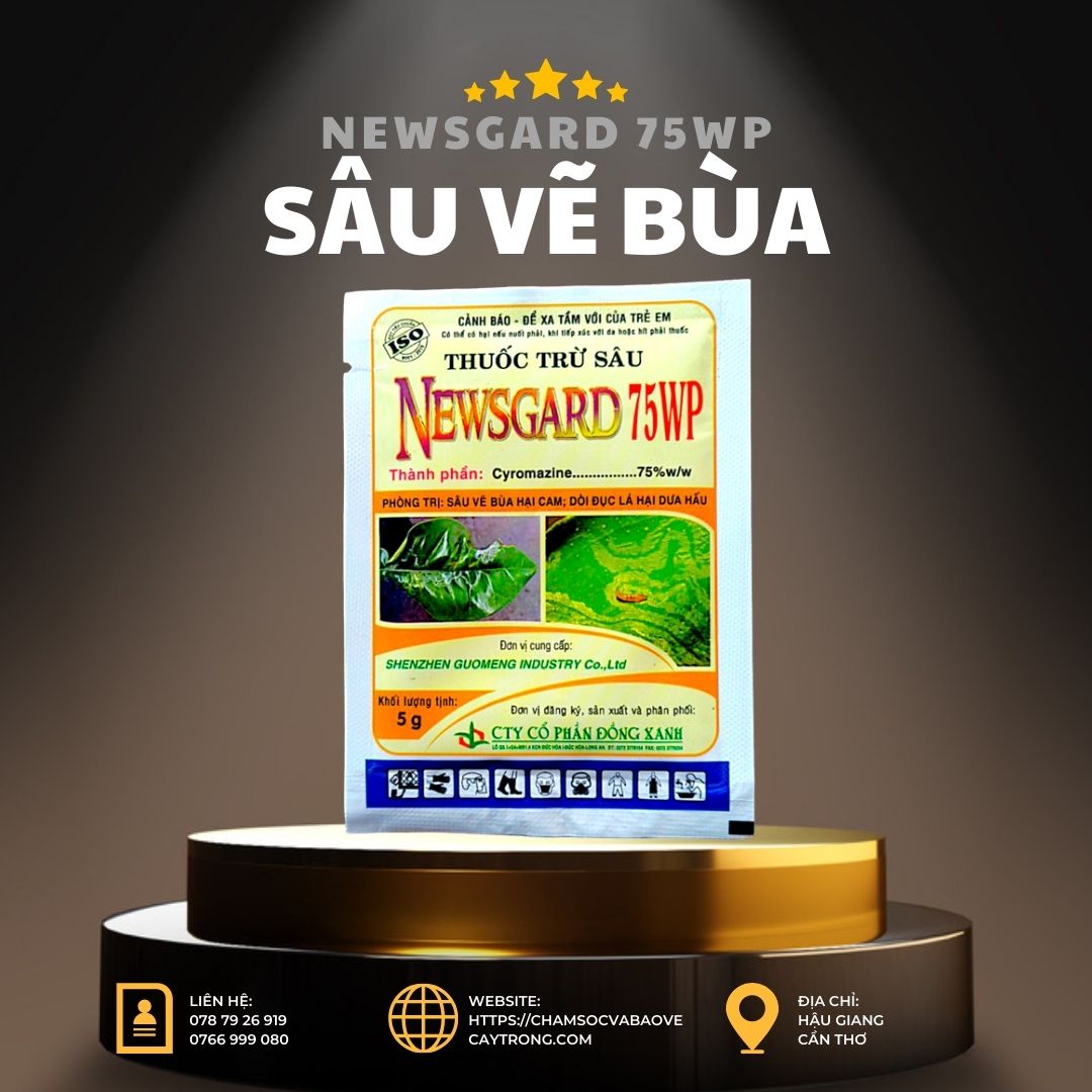 Newsgard 75WP, Đặc Trị Sâu Vẽ Bùa, Dòi Đục Lá Rau Cần, Cải Thìa, Cải Ngọt, Cải Xanh, Đậu Xanh, Đậu Bắp, Ớt