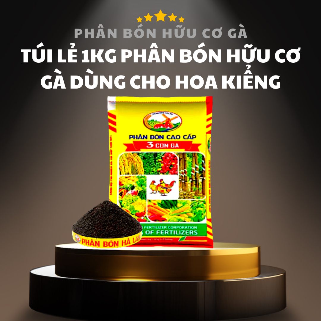 Phân Bón Hữu Cơ Gà, Phân Bón Gốc Cho Hoa Kiểng, Phân Bón Cho Trồng Rau Tại Nhà, Phân Sinh Học Hữu Cơ Rau Sạch, Gói 1KG