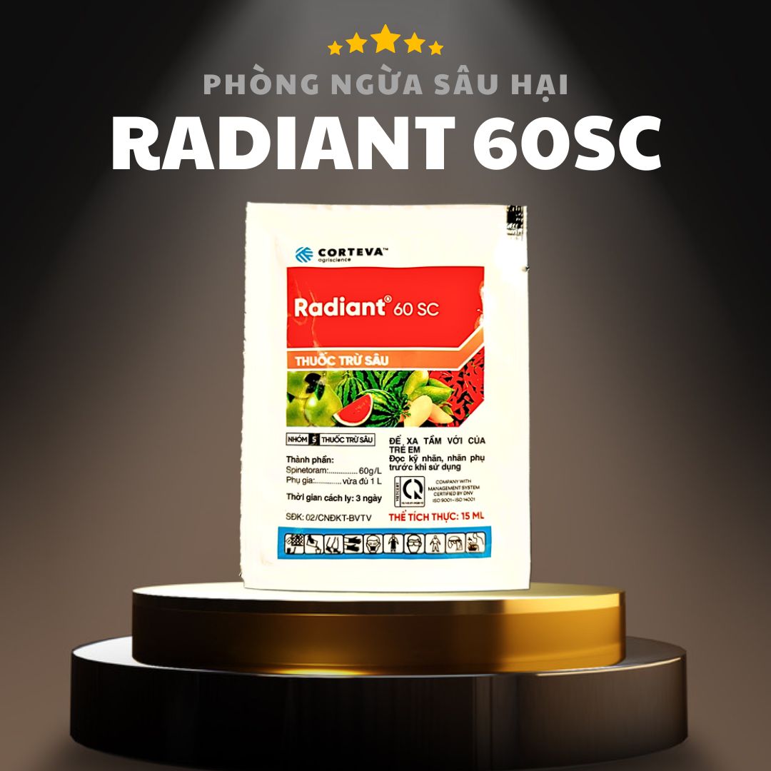 Radiant 60SC, Đặc Trị Bọ Trĩ, Sâu Cuốn Lá Lúa, Sâu Đục Thân, Sâu Đục Trái, Ruồi Vàng