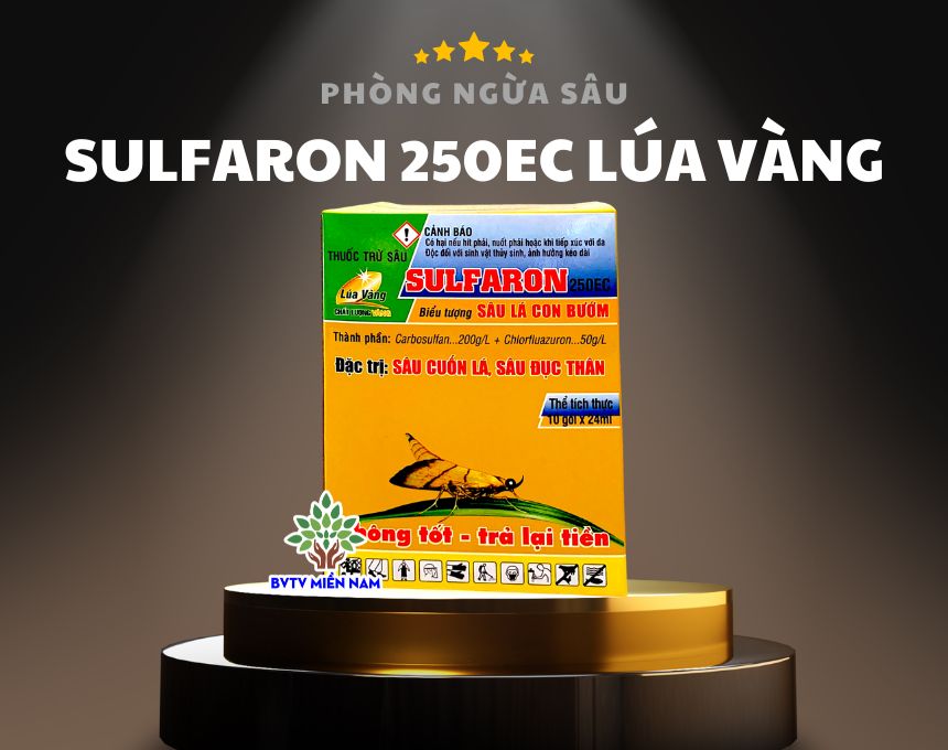 Sulfaron 250EC (Cty TNHH Hóa nông Lúa Vàng) - Đặc Trị Sâu Cuốn Lá Lúa, Sâu Đục Thân Lúa, Sâu Đục Bẹ, Sâu Ăn Trái