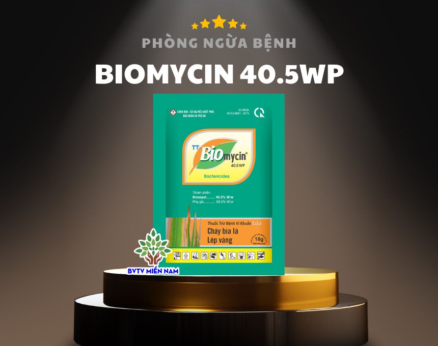 Thuốc Đặc Trị Vi Khuẩn Biomycin 40.5WP Đặc Trị Cháy Bìa Lá, Đốm Lá Lúa, Thối Lá, Mềm Lá