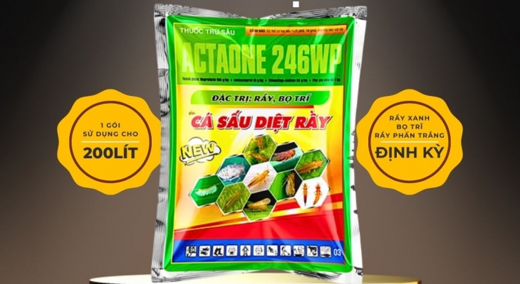 Bọ Trĩ - Rầy Xanh Acetaone 246WP Đặc Trị Rầy Xanh Sầu Riêng, Gói 100g Pha 200 lít nước